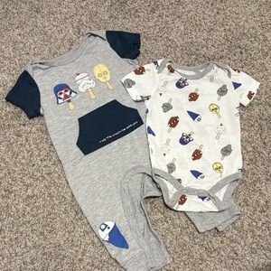 Kids One Pieces Set - Gray and White